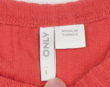 ONLY Womens Red Cropped Halter Tank Top Size L