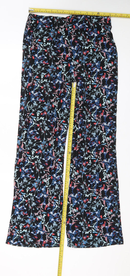 Anna Rose Women's Multicoloured Floral Jersey Trousers Size 12