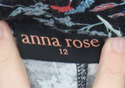 Anna Rose Women's Multicoloured Floral Jersey Trousers Size 12
