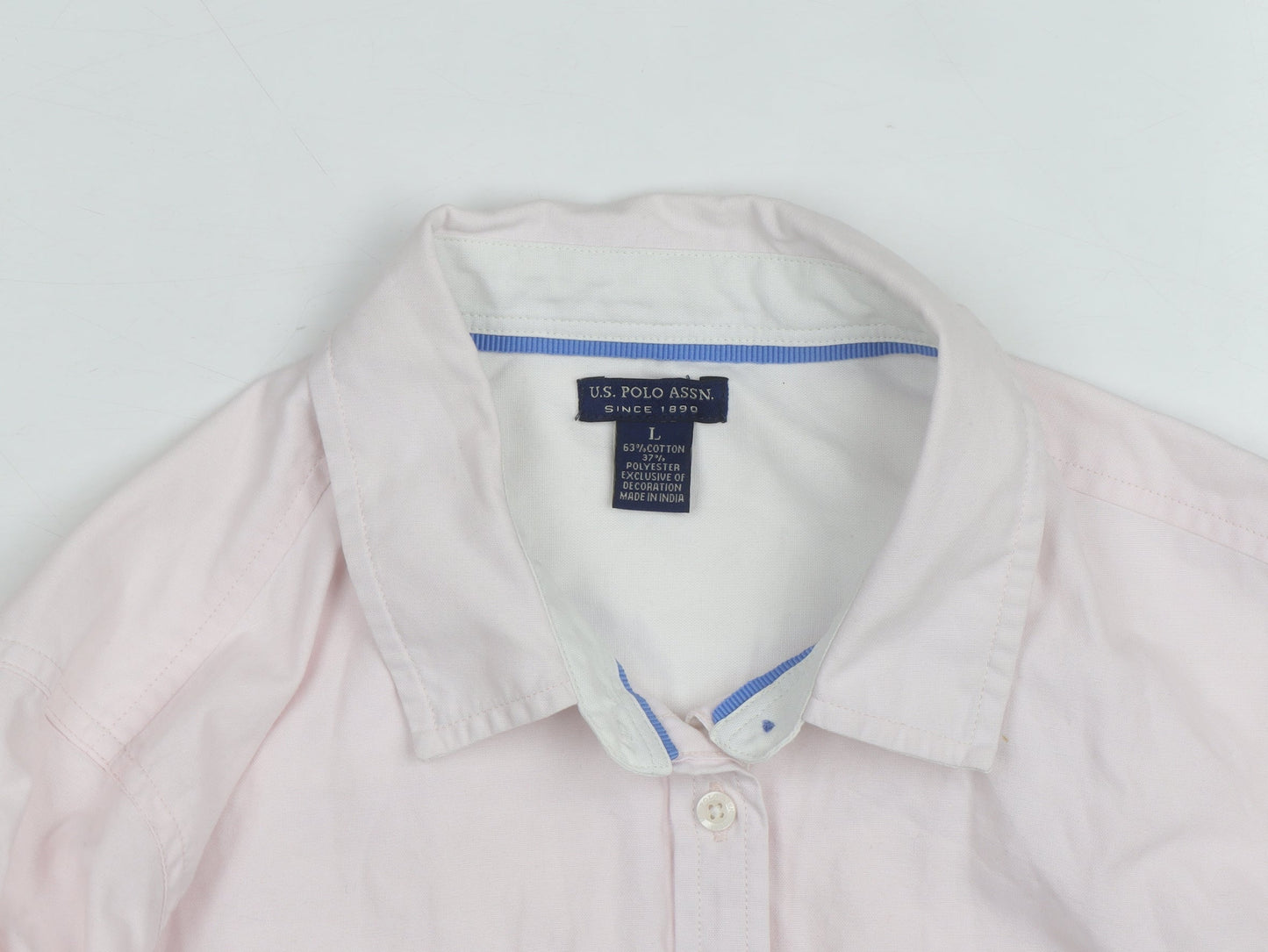 U.S. Polo Assn. Men's Pink Long Sleeve Button-Up Shirt Size L