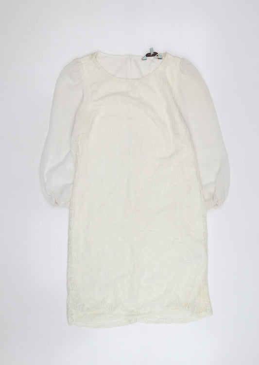 ASOS Tall Women’s Ivory Lace Tunic Blouse Size 10 Long Sleeve