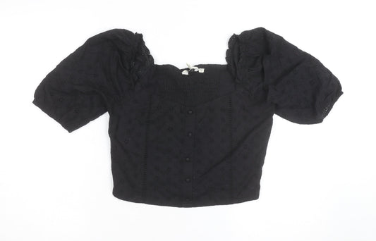 Brave Soul Women’s Black Cropped Lace Blouse Size 12