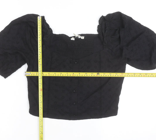 Brave Soul Women’s Black Cropped Lace Blouse Size 12