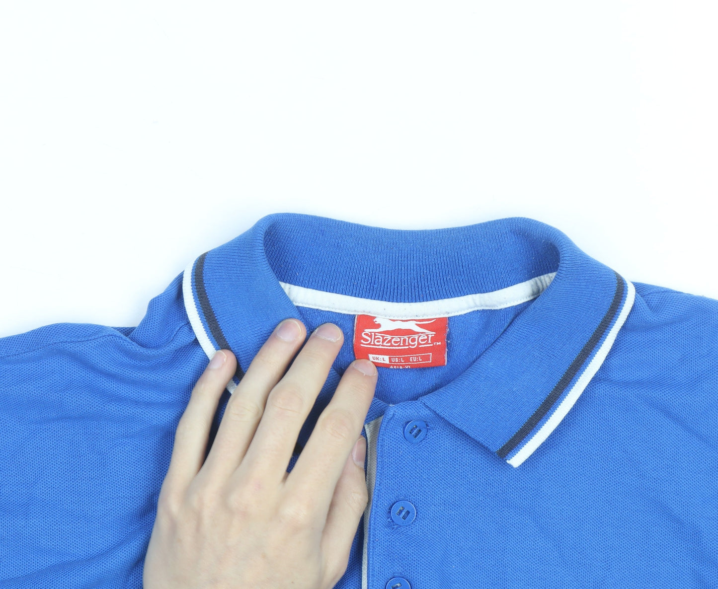 Slazenger Men's Blue Regular Fit Polo Shirt Size L