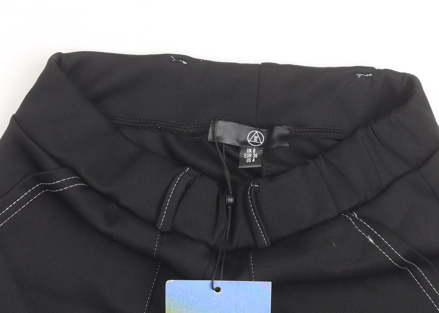 Additional view of Missguided Women's Black Paperbag Belted Shorts, size 8