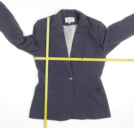 Next Women Blue Wool Blend Blazer Jacket Size 12 Workwear