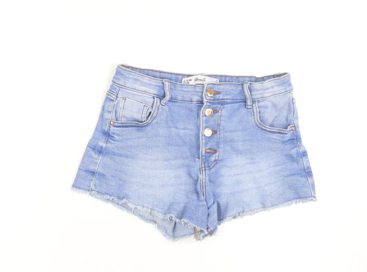Denim Co Teens Blue High Rise Cut-Off Denim Shorts Size 158