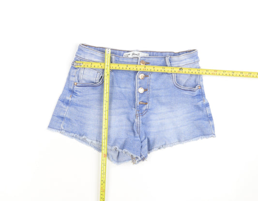 Denim Co Teens Blue High Rise Cut-Off Denim Shorts Size 158