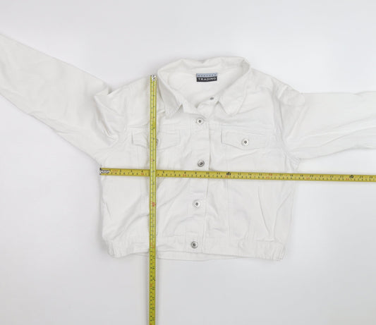 Western Trading Women's White Cotton Button Jacket Size 12