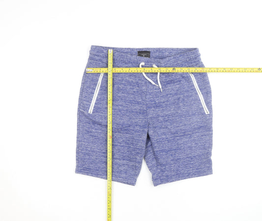 Peacocks Mens Blue Sweat Shorts Small Drawstring Elastic Waist