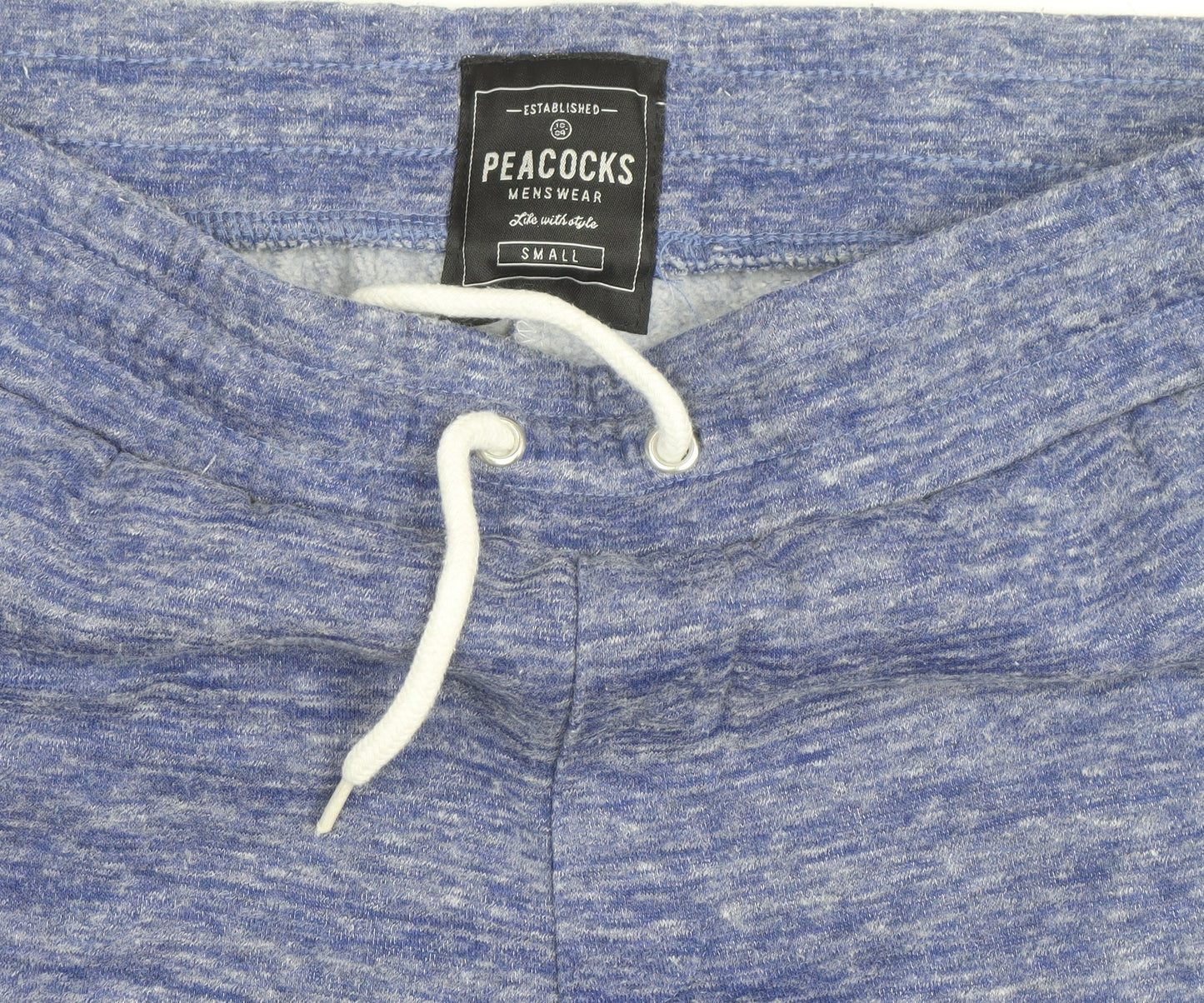 Peacocks Mens Blue Sweat Shorts Small Drawstring Elastic Waist