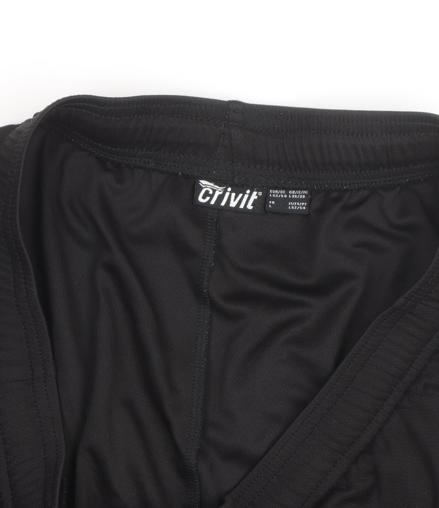 Crivit Men's Black Regular Fit Sweat Shorts Size L Casual Sportswear