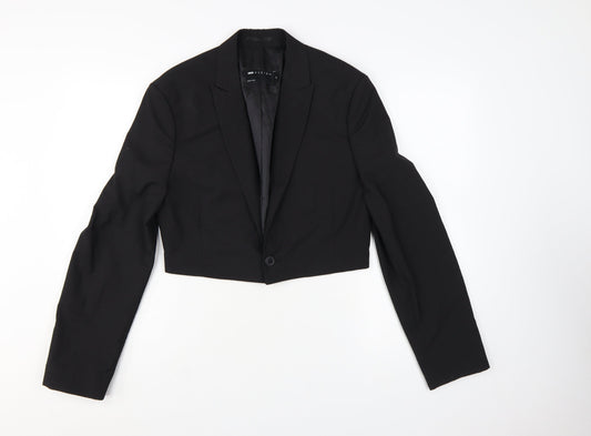 ASOS DESIGN Women's Black XS Cropped Tuxedo Suit Jacket