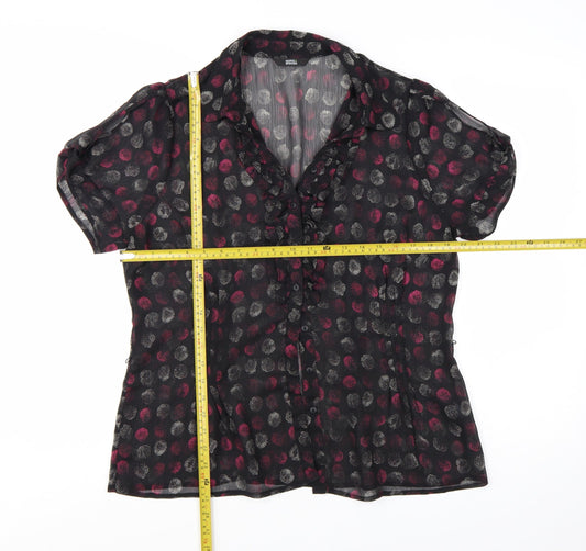 Marks and Spencer Womens Multicoloured Polka Dot Ruffle Blouse UK 16