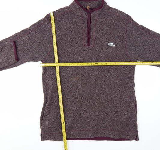 Weird Fish Men's Purple Knit 1/4 Zip Pullover Sweatshirt L