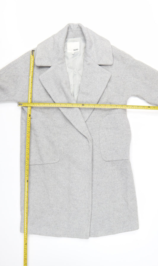 Mixxo Women's Grey Wool Blend Mid-Length Overcoat Size S