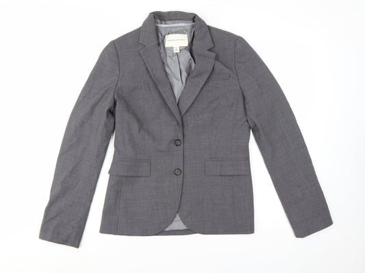 Banana Republic Women Grey Wool Blend Blazer Size 8 Single Breasted