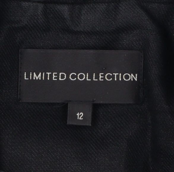 Marks and Spencer Womens Black Linen Single-Breasted Blazer Size 12
