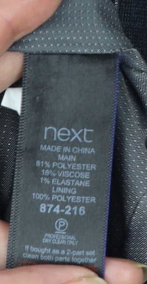 Next Women Blue Check Blazer Size 12 Regular Tailored Jacket