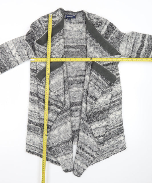 Maine New England Women Grey Size 12 Chunky Knit Open Cardigan