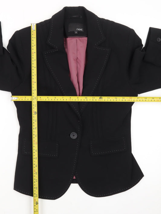 Next Women Black Tailored Single-Breasted Blazer Size 10R
