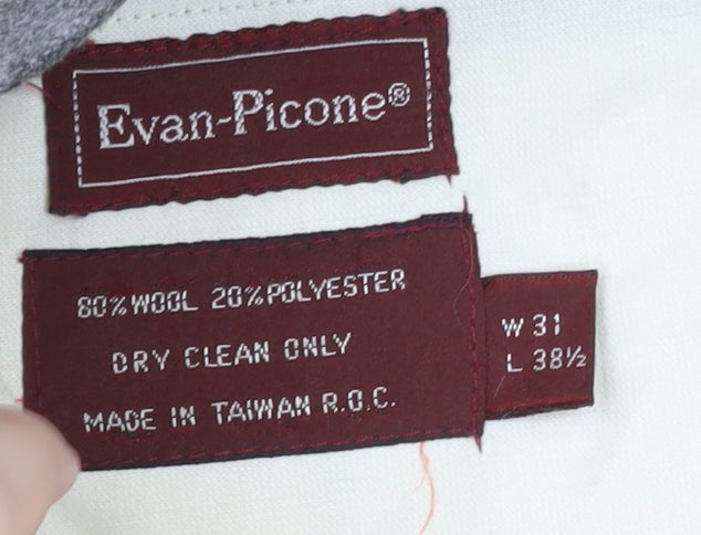 Evan-Picone Men's Grey Wool Blend Dress Trousers W31 L38