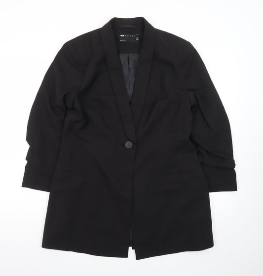 ASOS Design Women's Black Longline Shawl Collar Blazer UK 14