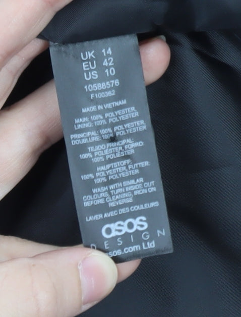 ASOS Design Women's Black Longline Shawl Collar Blazer UK 14