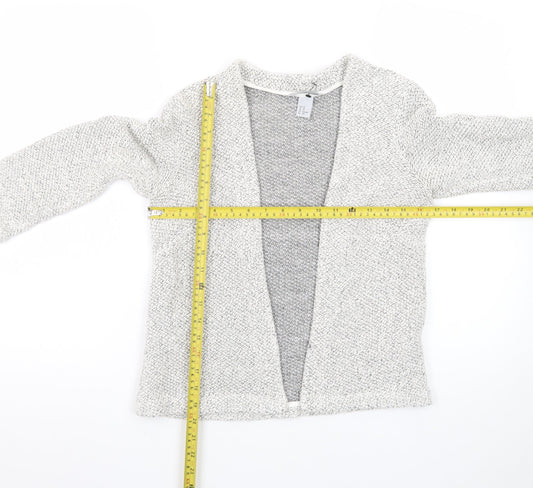 H&M Women's Grey XS Open Knit Long Sleeve Cardigan