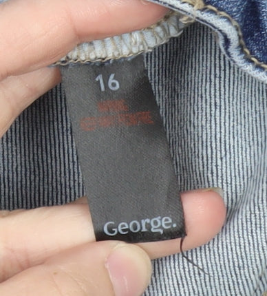 George Women’s Blue Skinny Jeans Size 16 Stretch Denim Mid Rise