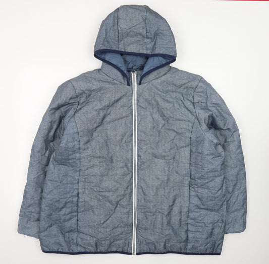 Nathalie Andersen Men's Blue 2XL Hooded Puffer Jacket