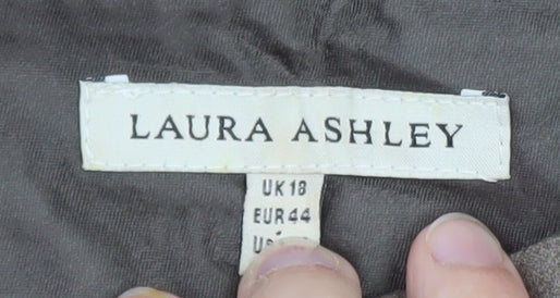 Laura Ashley Women’s Brown Linen Blend Wide-Leg Dress Pants Size 18