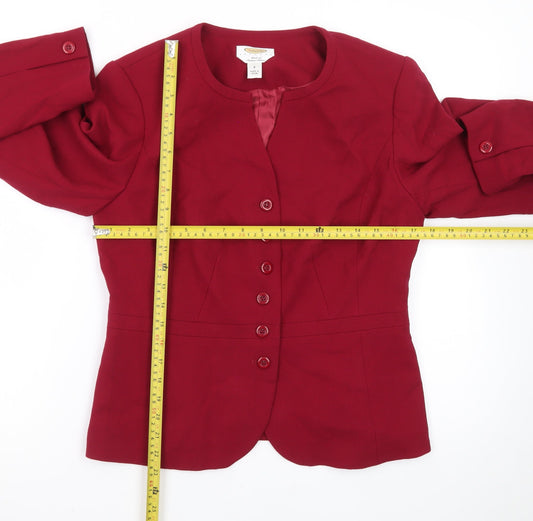Talbots Petites Red Wool Blazer Jacket Size 8 Petite Classic Fit