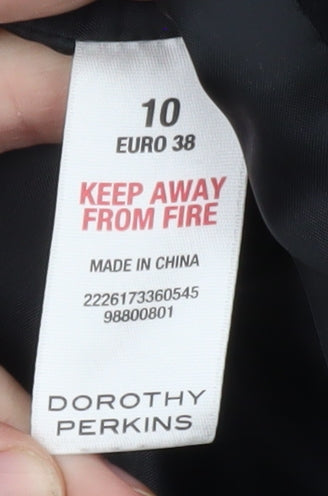 Dorothy Perkins Women's Black Wool Pea Coat Size 10