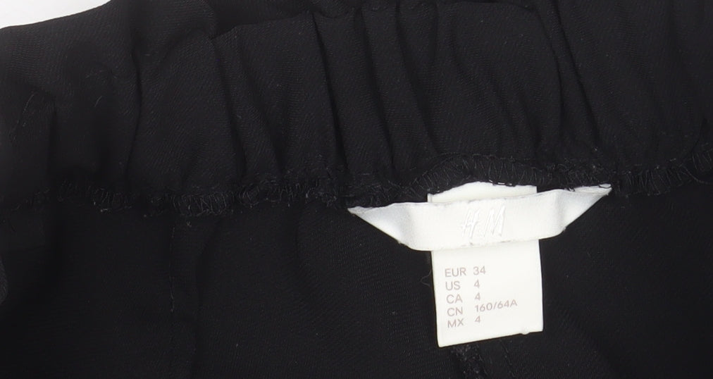 H&M Women’s Black High Rise Paperbag Shorts Size 6