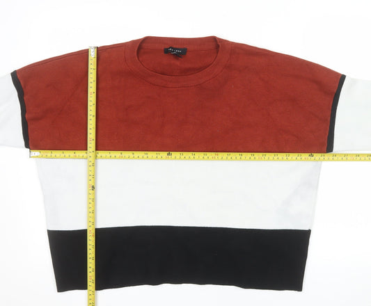 New Look Women’s Multicoloured Striped Crew Neck Pullover Jumper Size L