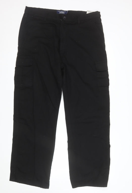 Lee Cooper Workwear Men's Black Cargo Trousers W38 L31