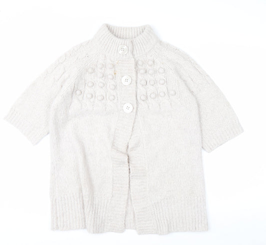 Evans Women’s Ivory Chunky Knit Button Cardigan Size 14