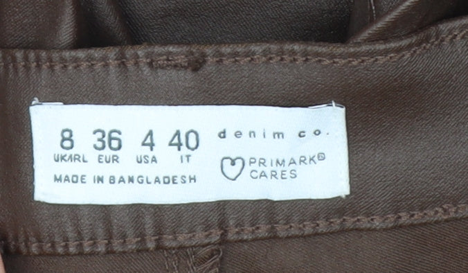 Primark Women Brown Jegging Trousers Size 8 Slim Fit Denim Co