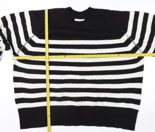 Next Women’s Black White Striped Crew Neck Knit Jumper XL