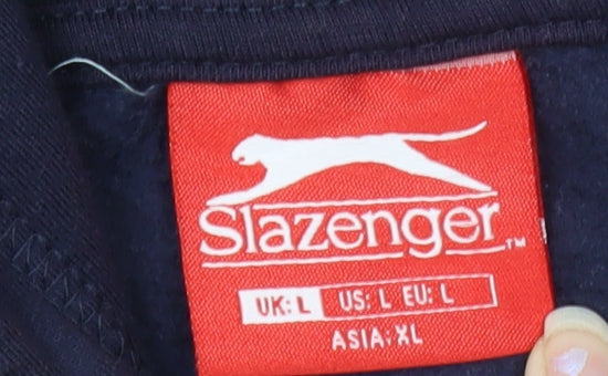 Slazenger Men's Blue Full Zip Hoodie L Fleece Sweatshirt