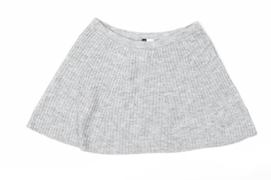H&M Women’s Grey A-Line Knit Short Skirt Size M