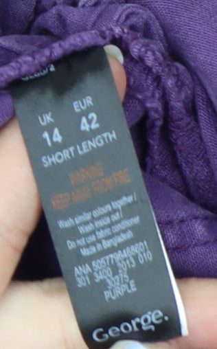 George Women's Purple Skinny Jeans Size 14 Short Stretch Denim