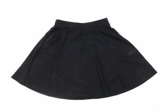 New Look Women Black A-Line Short Skirt Size 10 Polyester Blend