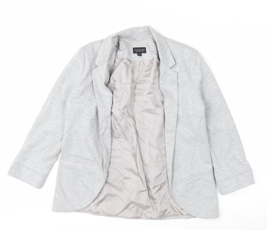 Topshop Women Grey UK 6 Classic Single-Breasted Blazer