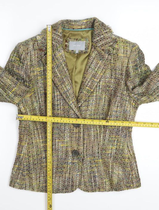 Marks and Spencer Per Una Women's Multicoloured Tweed Blazer Size 8