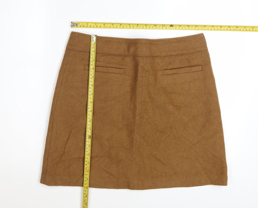 LOFT Women’s Brown Wool Blend Short Skirt Size 10 Petite