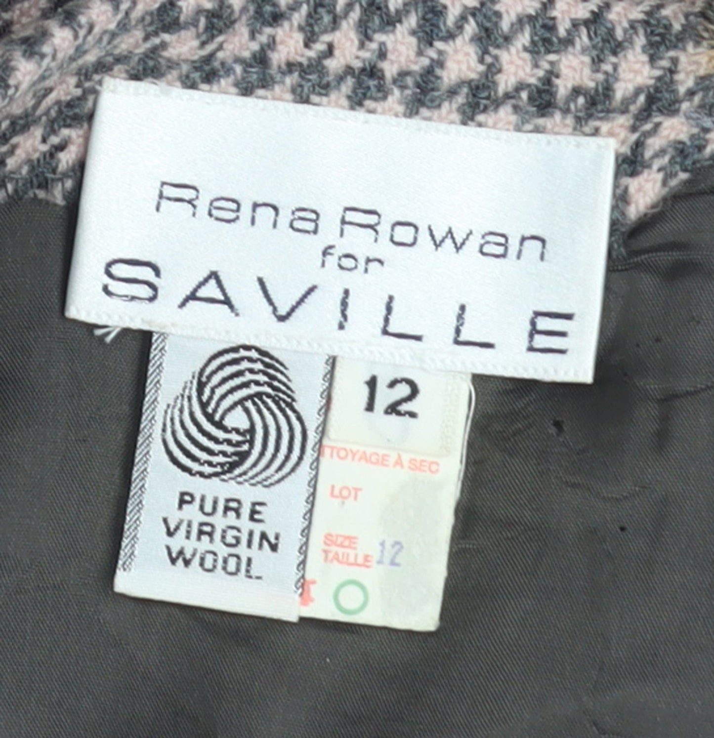 Rena Rowan for Saville Womens Brown Wool Houndstooth Pencil Skirt Size 12