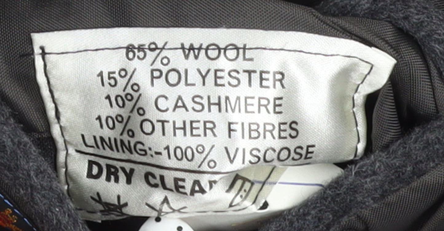 Hornes Men's Grey Wool Cashmere Blend Long Overcoat Size 40 Regular
