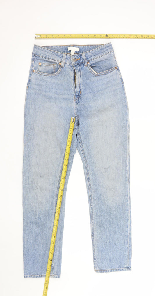 H&M Women’s Blue High Rise Mom Jeans Size 8 Regular Fit
